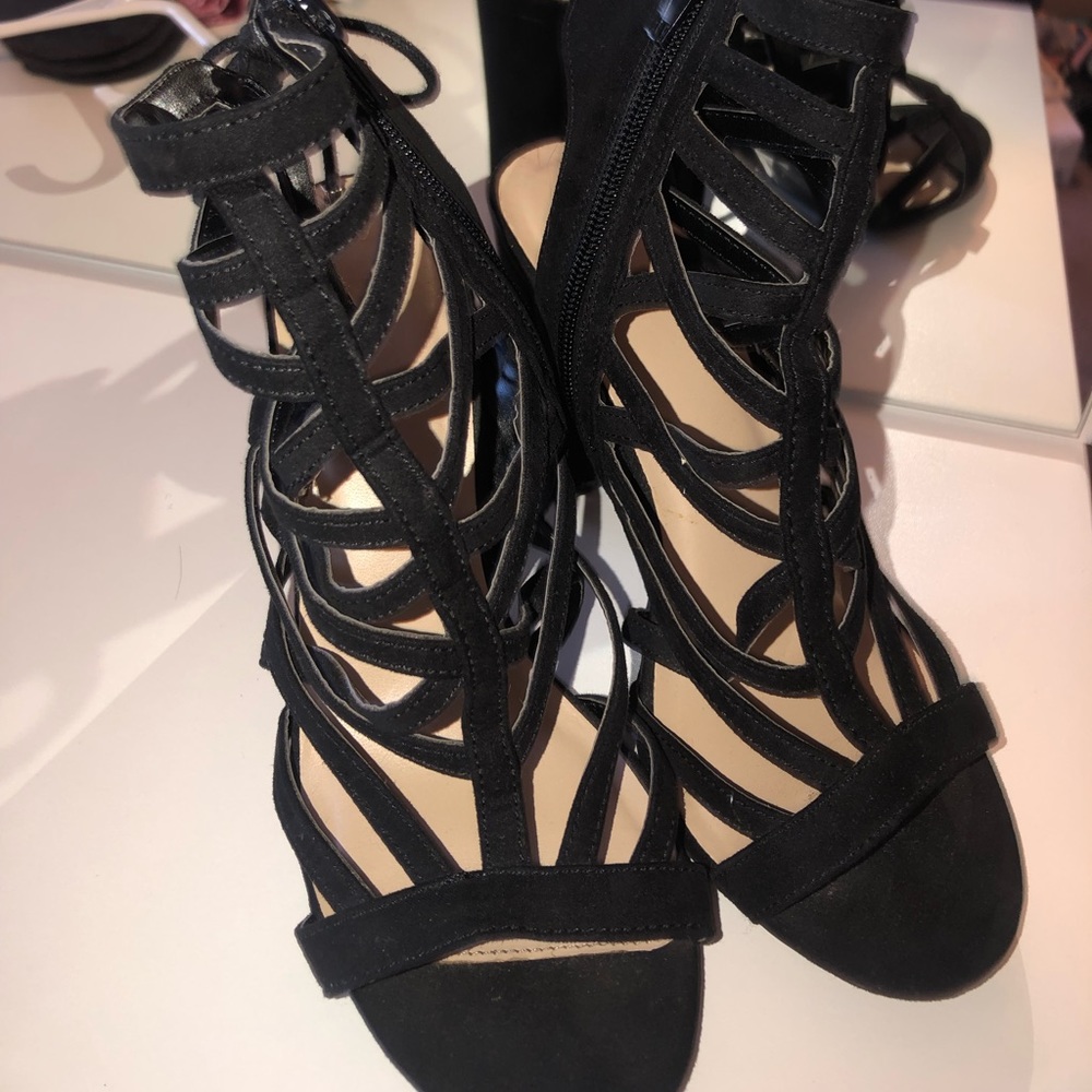 Windsor black cut out heels